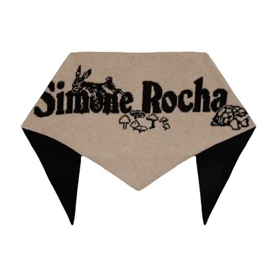 Simone Rocha Daisy Scarf In Brown