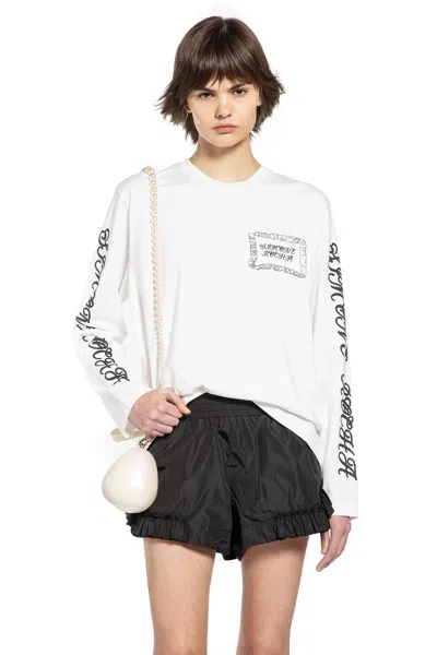 Simone Rocha Pillowcase Logo Print Long Sleeve T-shirt In White