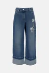 Simone Rocha Womens Distressed Blue Distressed Straight-leg Denim Jeans In Blue
