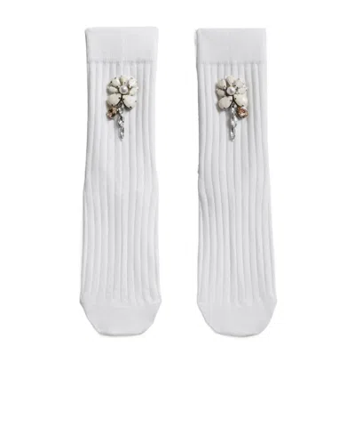 Simone Rocha Decorated Socks In White