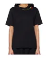 Simone Rocha Crystal Rose Embellished Boyfrined T-shirt In Black