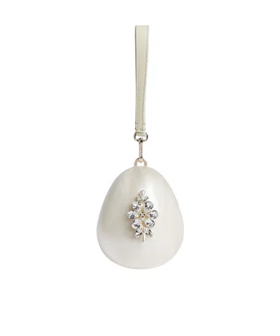Simone Rocha Decorative Miniature Pearl Egg Bag In White