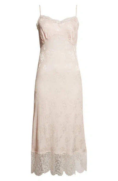 Simone Rocha Deep Lace Trim Slipdress In Neutral