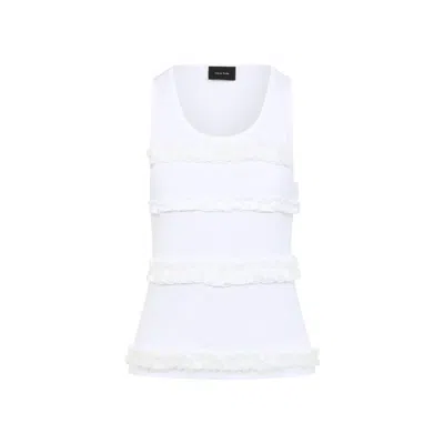 SIMONE ROCHA DELICATE RUFFLE-DETAIL COTTON TOP
