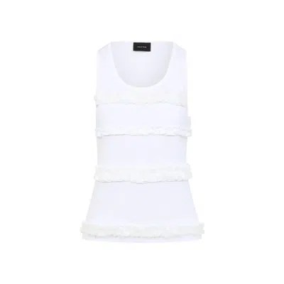 SIMONE ROCHA SIMONE ROCHA DELICATE RUFFLE-DETAIL COTTON TOP