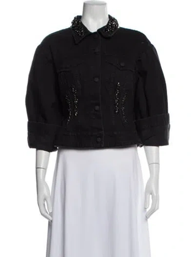 Pre-owned Simone Rocha Denim Jacket In Black