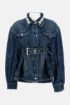 Simone Rocha Long-sleeved Denim Jacket In Blue
