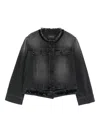 Simone Rocha Distressed Beaded Jacket In Black