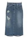 Simone Rocha Distressed-effect Midi Skirt In Blue
