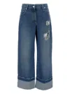 Simone Rocha Distressed Folded-cuff Denim Jeans In Blue