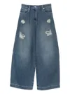 Simone Rocha Distressed Wide Leg Puddle Jeans In Blue