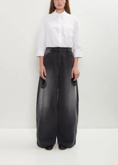Simone Rocha Distressed Puddle Jeans In Black