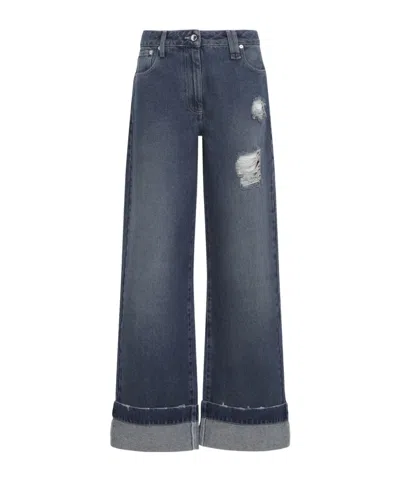 Simone Rocha Distressed Straight Leg Jeans In Black