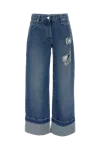 Simone Rocha Womens Distressed Blue Distressed Straight-leg Denim Jeans In Blue