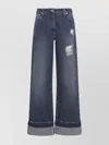 Simone Rocha Distressed Straight Leg Jeans Women In Blue
