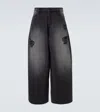 Simone Rocha Distressed Wide-leg Jeans In Black