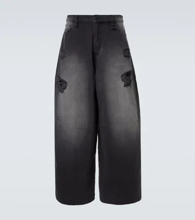SIMONE ROCHA DISTRESSED WIDE-LEG JEANS