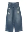 Simone Rocha Distressed Wide-leg Jeans In Blue