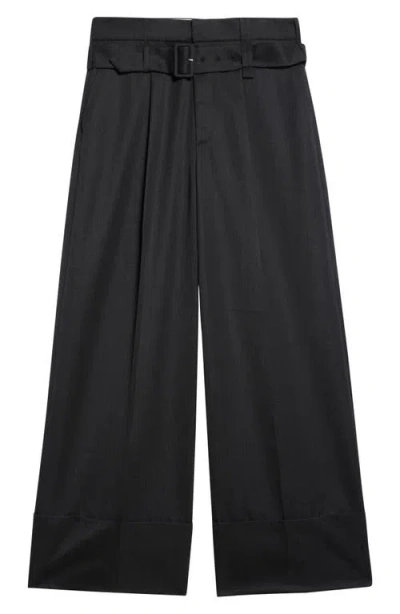Simone Rocha Double Belt Loop Wide Leg Pants In Black