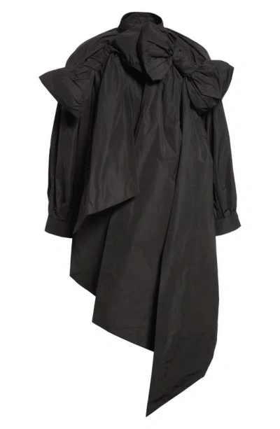 Simone Rocha Double Bow Cape Jacket In Black