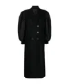Simone Rocha Double-breasted Wool-blend Coat In Black