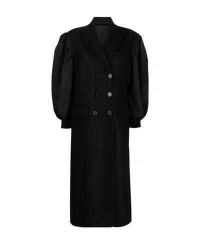 SIMONE ROCHA DOUBLE-BREASTED WOOL-BLEND COAT