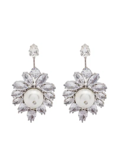 SIMONE ROCHA DOUBLE ENDED CRYSTAL CREST EARRINGS