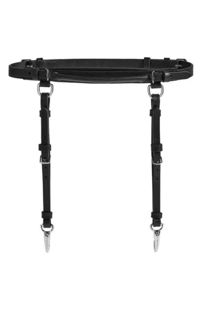 Simone Rocha Double Loop Bridle Leather Garter Belt In Black