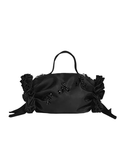 Simone Rocha Embellished Rosette-detail Tote Bag In Black