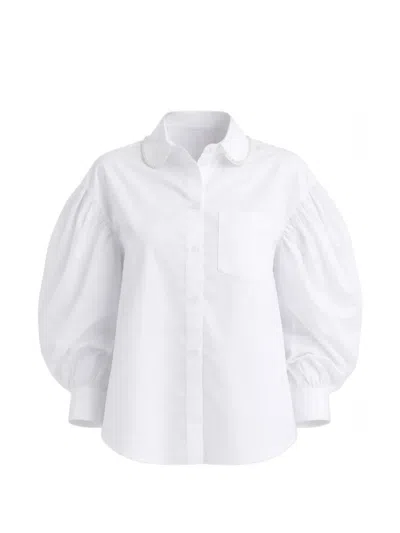 Simone Rocha Draped Embroideredl Shirt In White