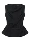Simone Rocha Draped-hem Top In Black