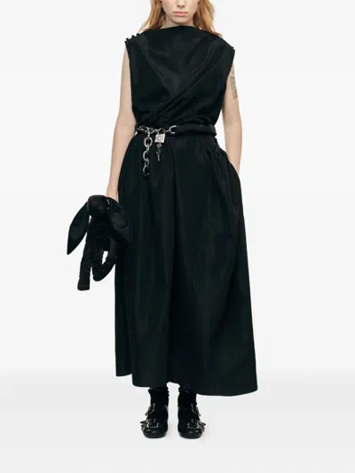 Simone Rocha Draped Maxi Dress In Black