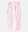 Simone Rocha Draped Satin Midi Skirt In Pink