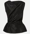 Simone Rocha Sleeveless Draped Peplum Top In Black