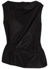 Simone Rocha Draped Taffeta Top In Black