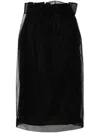 Simone Rocha Draped-waist Tulle Midi Skirt In Black