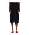 Simone Rocha Black Pleated Midi Skirt In Black