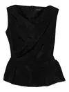 Simone Rocha Draped Taffeta Top In Black