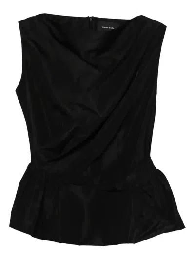 SIMONE ROCHA DRAPED PEPLUM TOP