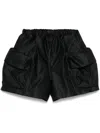 Simone Rocha Drawstring Cargo Shorts In Black