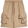 Simone Rocha Drawstring Cargo Shorts In Brown