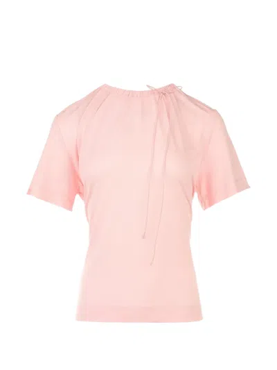 Simone Rocha Drawstring Gathered T-shirt In Pink