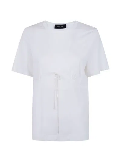 Simone Rocha Bow Detail Bust Front Ribbon T Shirt In White