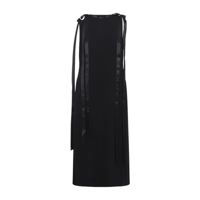 Simone Rocha Knee-length Dress With Bow Ribbon Detail In Black