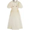 Simone Rocha Crystal-embellished Silk-organza Midi Dress In Multicolor