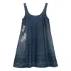 Simone Rocha Distressed-effect Denim Mini Dress In Blue