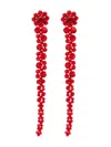 Simone Rocha Drip Crystal Drop Earrings In Red