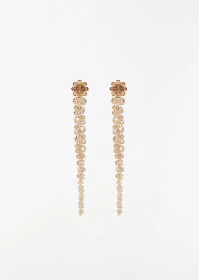 Simone Rocha Drip Crystal Earrings In Brown