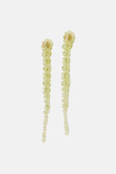 Simone Rocha Drip Crystal Earrings In Green