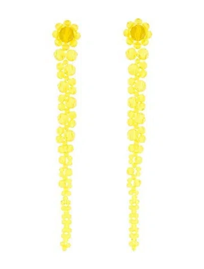 Pre-owned Simone Rocha Drip Crystal Earrings In Yellow